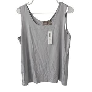 Chico's Microfeel Timeless Tank Basic Knit in Feather Stone - Sz 2 (L/12)